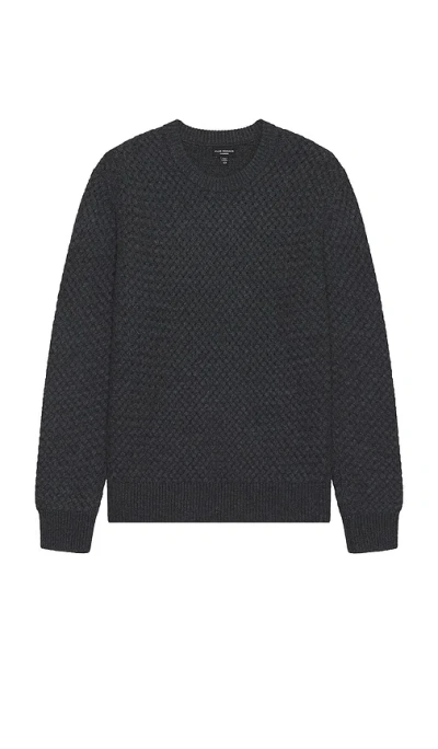 Club Monaco Cash Basketweave Crew Sweater In Charcoal