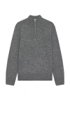 Club Monaco Cash Blend Quarter Zip Sweater In Blue