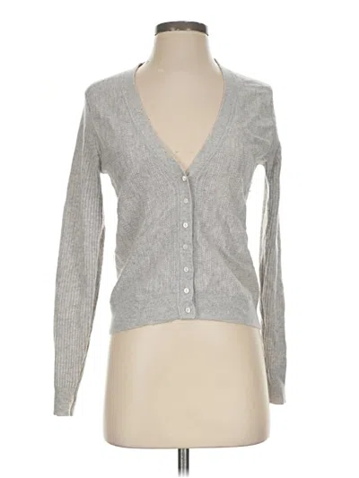 Pre-owned Club Monaco Cashmere Cardigan Sweater In Silver