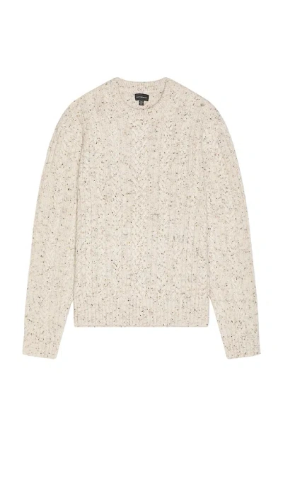 Club Monaco Chunky Cable Mock Neck Sweater In 混奶油色
