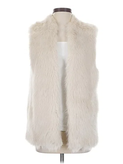 Pre-owned Club Monaco Faux Fur Vest In Ivory