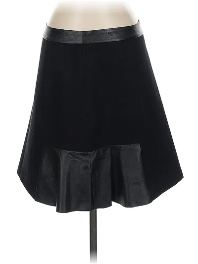 Pre-owned Club Monaco Faux Leather Skirt In Black