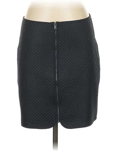 Pre-owned Club Monaco Faux Leather Skirt In Black