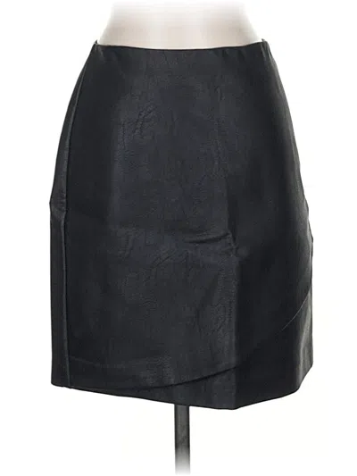 Pre-owned Club Monaco Faux Leather Skirt In Black