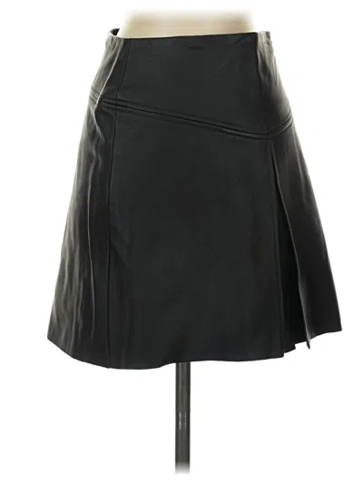 Pre-owned Club Monaco Faux Leather Skirt In Black