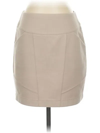 Pre-owned Club Monaco Faux Leather Skirt In Brown