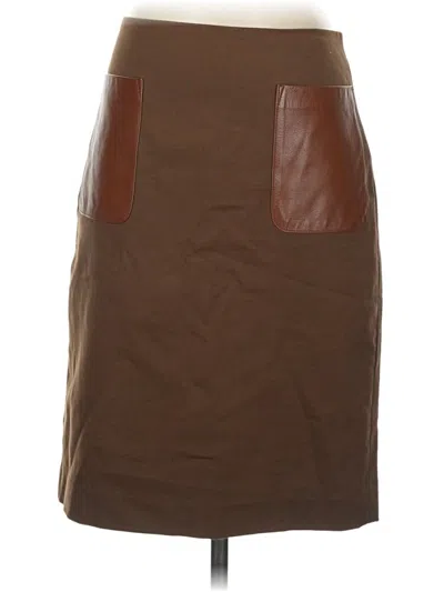 Pre-owned Club Monaco Faux Leather Skirt In Brown