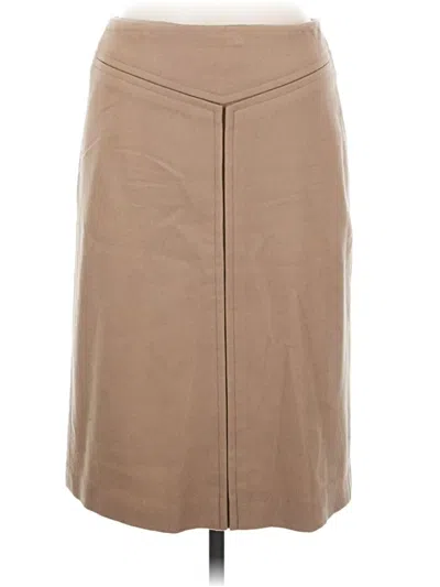 Pre-owned Club Monaco Faux Leather Skirt In Tan