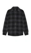 Club Monaco High Texture Shirt Jacket In 蓝底碎花