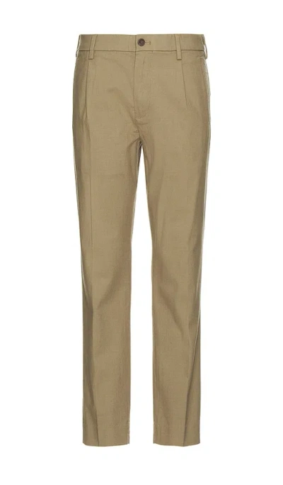 Club Monaco Hybrid Texture Elasticated Trouser In Khaki Texture