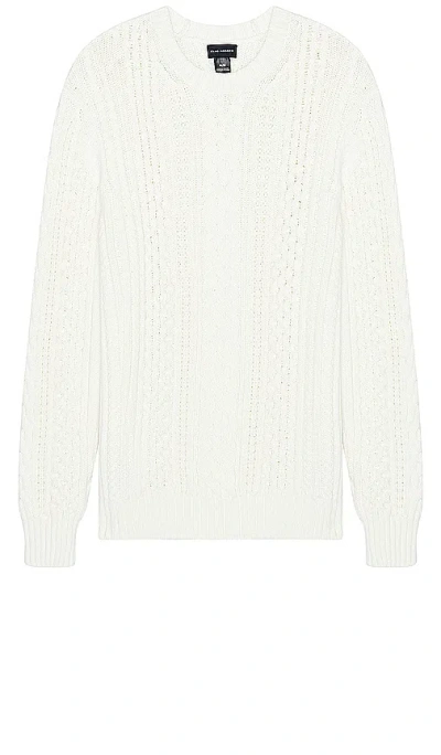 Club Monaco Large Cable Crew Jumper In 鹭白