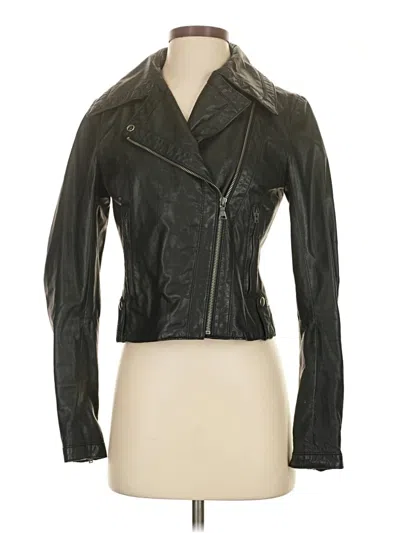 Pre-owned Club Monaco Leather Jacket In Black