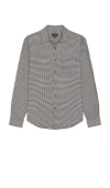 Club Monaco Lightweight Houndstooth Flannel Shirt In 黑色、白色