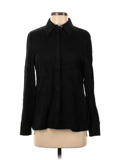 Pre-owned Club Monaco Long Sleeve Blouse In Black