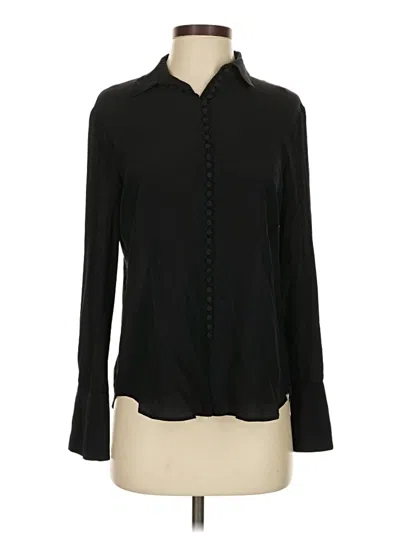 Pre-owned Club Monaco Long Sleeve Blouse In Black
