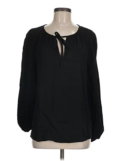 Pre-owned Club Monaco Long Sleeve Blouse In Black