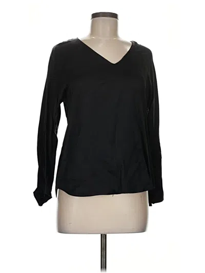 Pre-owned Club Monaco Long Sleeve Blouse In Black