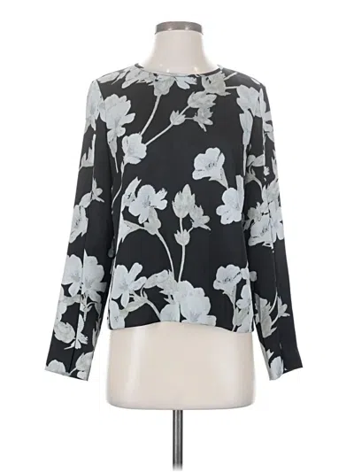 Pre-owned Club Monaco Long Sleeve Blouse In Black