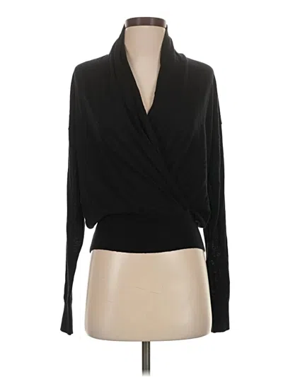 Pre-owned Club Monaco Long Sleeve Blouse In Black