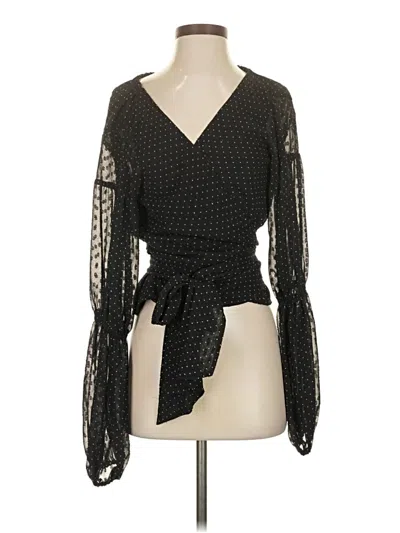 Pre-owned Club Monaco Long Sleeve Blouse In Black