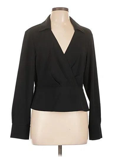Pre-owned Club Monaco Long Sleeve Blouse In Black