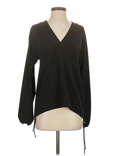 Pre-owned Club Monaco Long Sleeve Blouse In Black