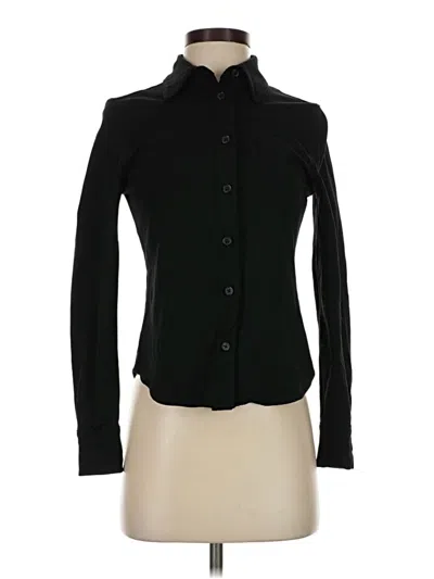 Pre-owned Club Monaco Long Sleeve Blouse In Black