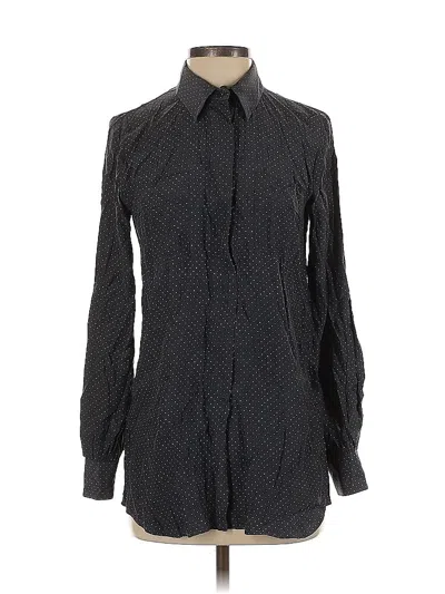 Pre-owned Club Monaco Long Sleeve Blouse In Black