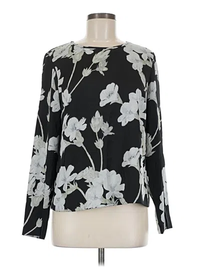 Pre-owned Club Monaco Long Sleeve Blouse In Black