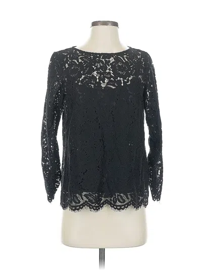 Pre-owned Club Monaco Long Sleeve Blouse In Black