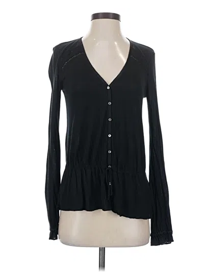 Pre-owned Club Monaco Long Sleeve Blouse In Black