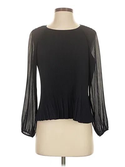 Pre-owned Club Monaco Long Sleeve Blouse In Black