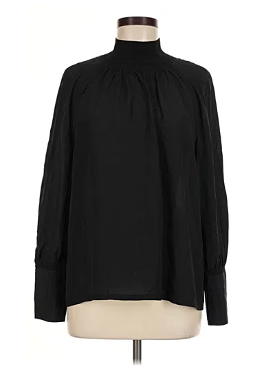 Pre-owned Club Monaco Long Sleeve Blouse In Black