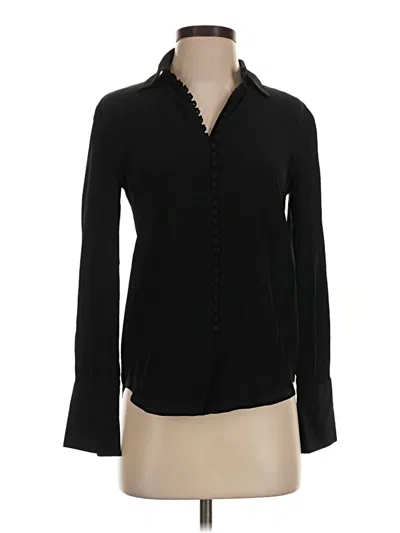 Pre-owned Club Monaco Long Sleeve Blouse In Black