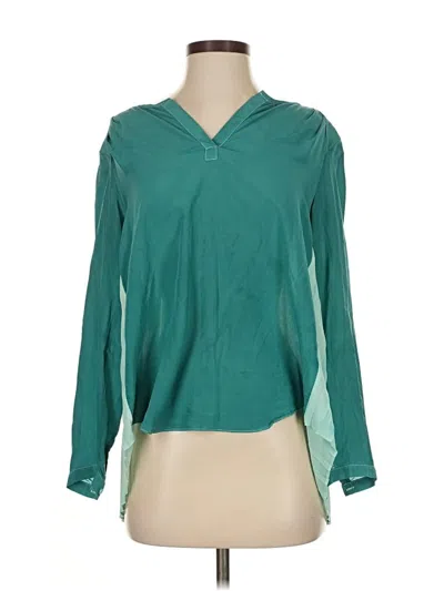 Pre-owned Club Monaco Long Sleeve Blouse In Blue