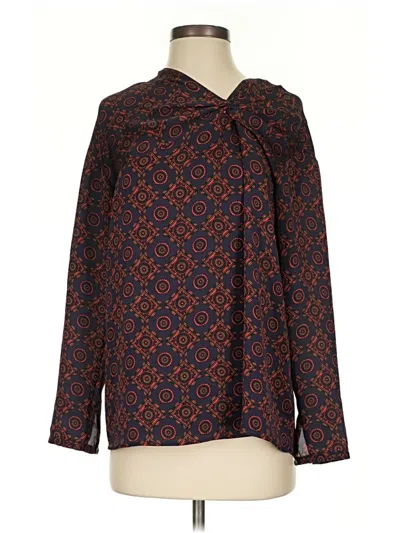 Pre-owned Club Monaco Long Sleeve Blouse In Blue