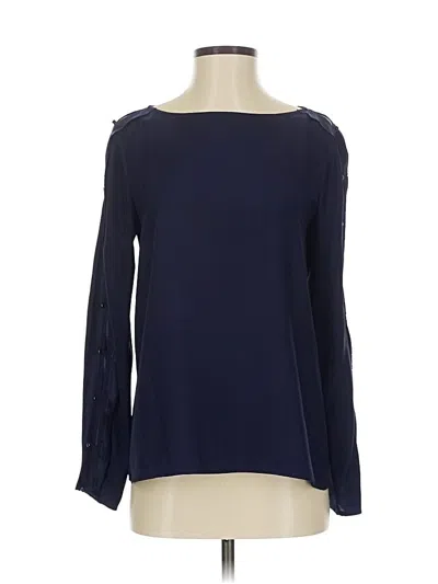 Pre-owned Club Monaco Long Sleeve Blouse In Blue