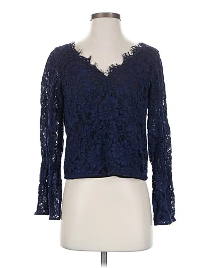 Pre-owned Club Monaco Long Sleeve Blouse In Blue