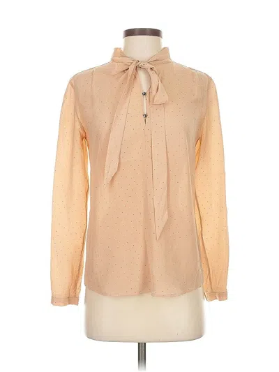 Pre-owned Club Monaco Long Sleeve Blouse In Brown