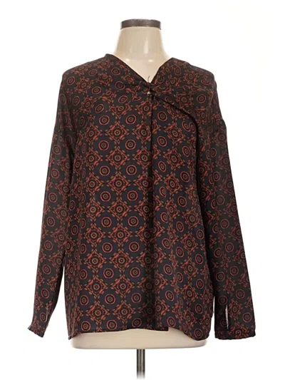 Pre-owned Club Monaco Long Sleeve Blouse In Brown