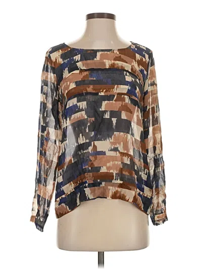 Pre-owned Club Monaco Long Sleeve Blouse In Brown