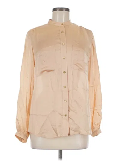 Pre-owned Club Monaco Long Sleeve Blouse In Brown