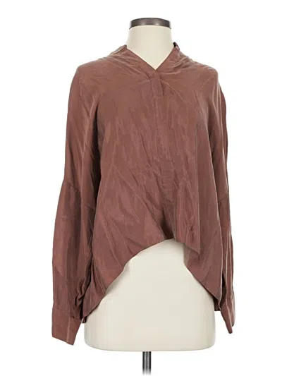 Pre-owned Club Monaco Long Sleeve Blouse In Brown