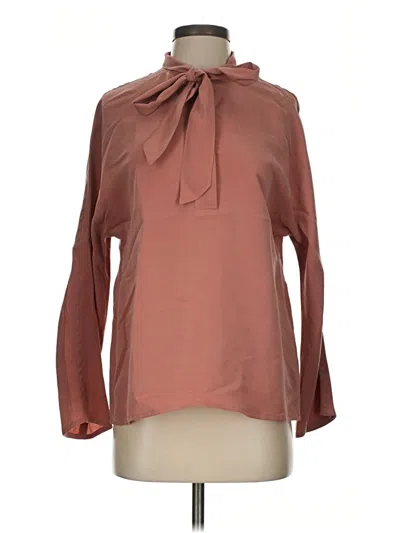 Pre-owned Club Monaco Long Sleeve Blouse In Brown