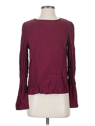 Pre-owned Club Monaco Long Sleeve Blouse In Burgundy