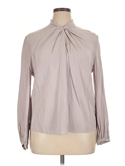 Pre-owned Club Monaco Long Sleeve Blouse In Gray
