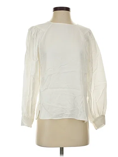 Pre-owned Club Monaco Long Sleeve Blouse In Ivory