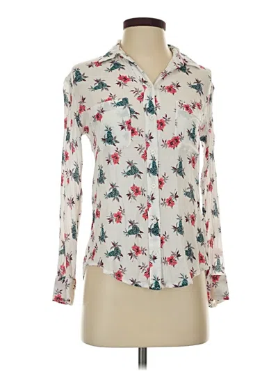 Pre-owned Club Monaco Long Sleeve Blouse In Ivory