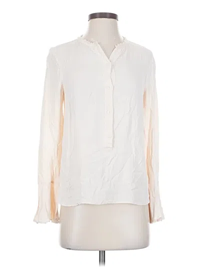 Pre-owned Club Monaco Long Sleeve Blouse In Ivory