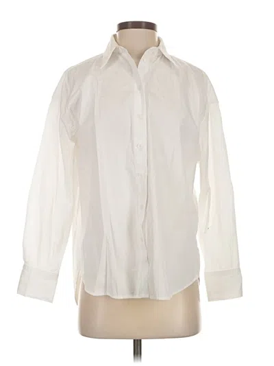 Pre-owned Club Monaco Long Sleeve Blouse In Ivory